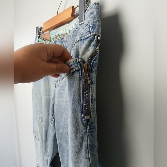 PARASUCO 2000 Y2K Women Jeans Size 30 Unique Original Model Laces Patchwork - Picture 5 of 11